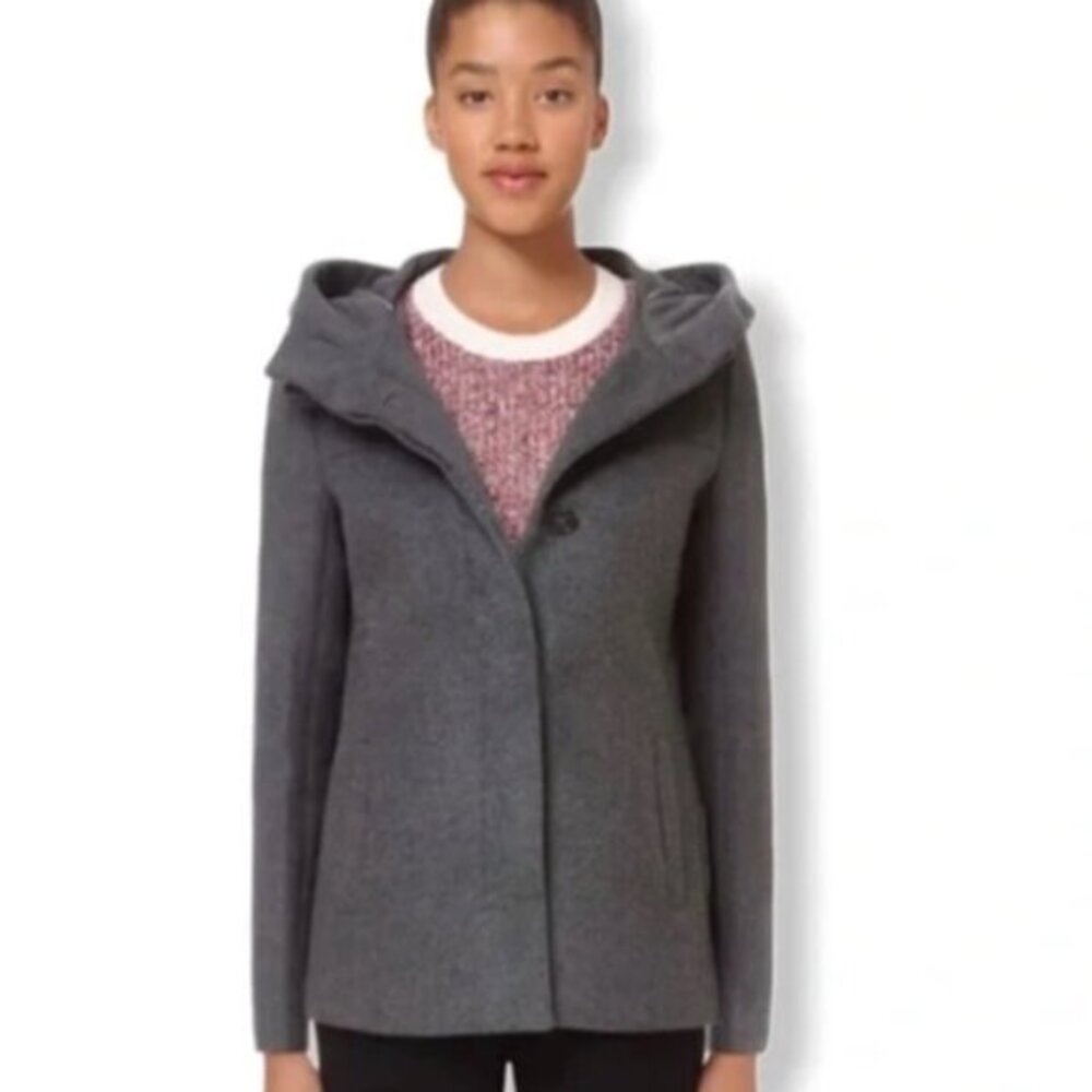 Babaton Aritzia Brady Wool Short Peacoat Jacket in Gray Size L